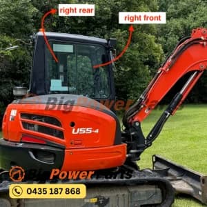 Kubota U35-4 U48-4 U55-4 Excavator Cabin Glass